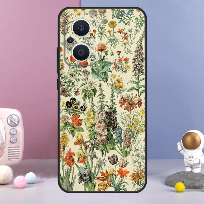 Цветочный Растительный Арт Чехол Для OPPO Reno 11 F 12F 13F 14F 10 12 13 14 Pro 7 8 Lite OPPO Find X9 X6 X5 X8 Pro Чехол