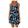 Women's Fashion Summer Beach Casual Print Sleeveless Cute Mini Sling Dress