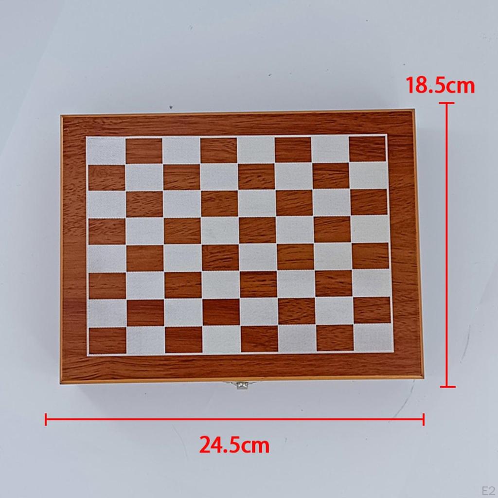 Wooden Chess Set Folding Magnetic Chessboard with Solid Pieces