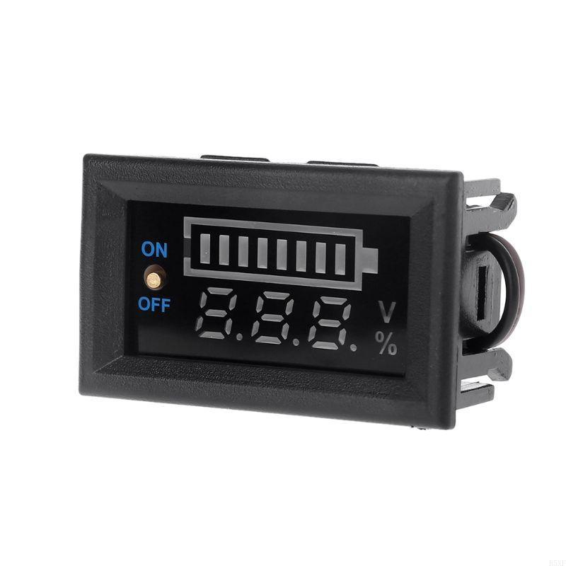 2025 New Compact 12V Digtal Gauge with Switch Acid Battery USB Voltmeter