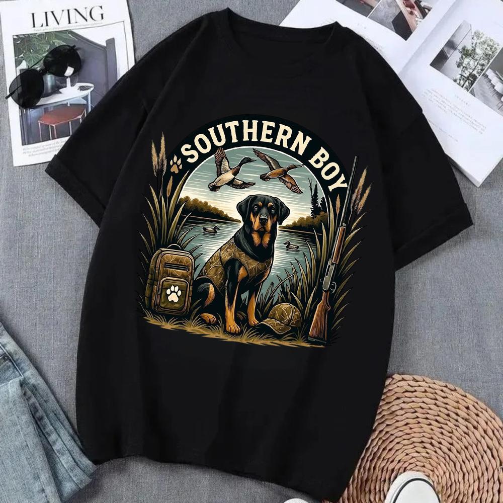 Southern Boy Labrador Print T Shirt Short Sleeve Oneck Tops Duck Hunting Sunset Graphic Tees Outdoor Style