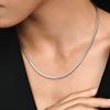 Elegant 925 Silver Plated Snake Chain Necklace with DIY Beaded Pendant for Daily Wear