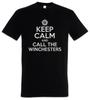 Keep Calm And Call The Winchesters T-Shirt Supernatural Fun Pentagram Sam Dean