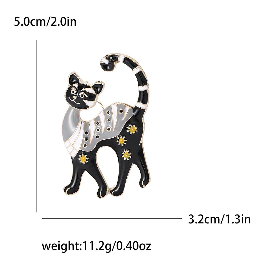 Fashion Cute Alloy Enamel Cat Brooch Temperament Women'S Suit Shirt Corsage Jewelry Pin