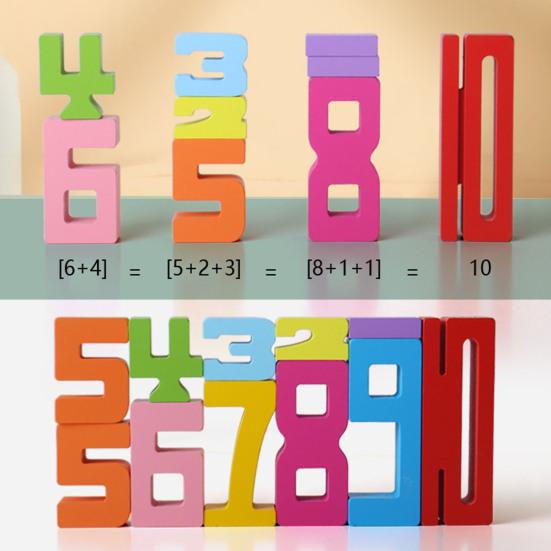 1 набор деревянных конструкторов с цифрами, обучающая цифровая игра-блок для малышей