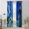 Modern Window Curtains for Living Room Blue Ocean Coral Small Fish Curtains for Child Bedroom Kitchen Decor Blinds Drapes