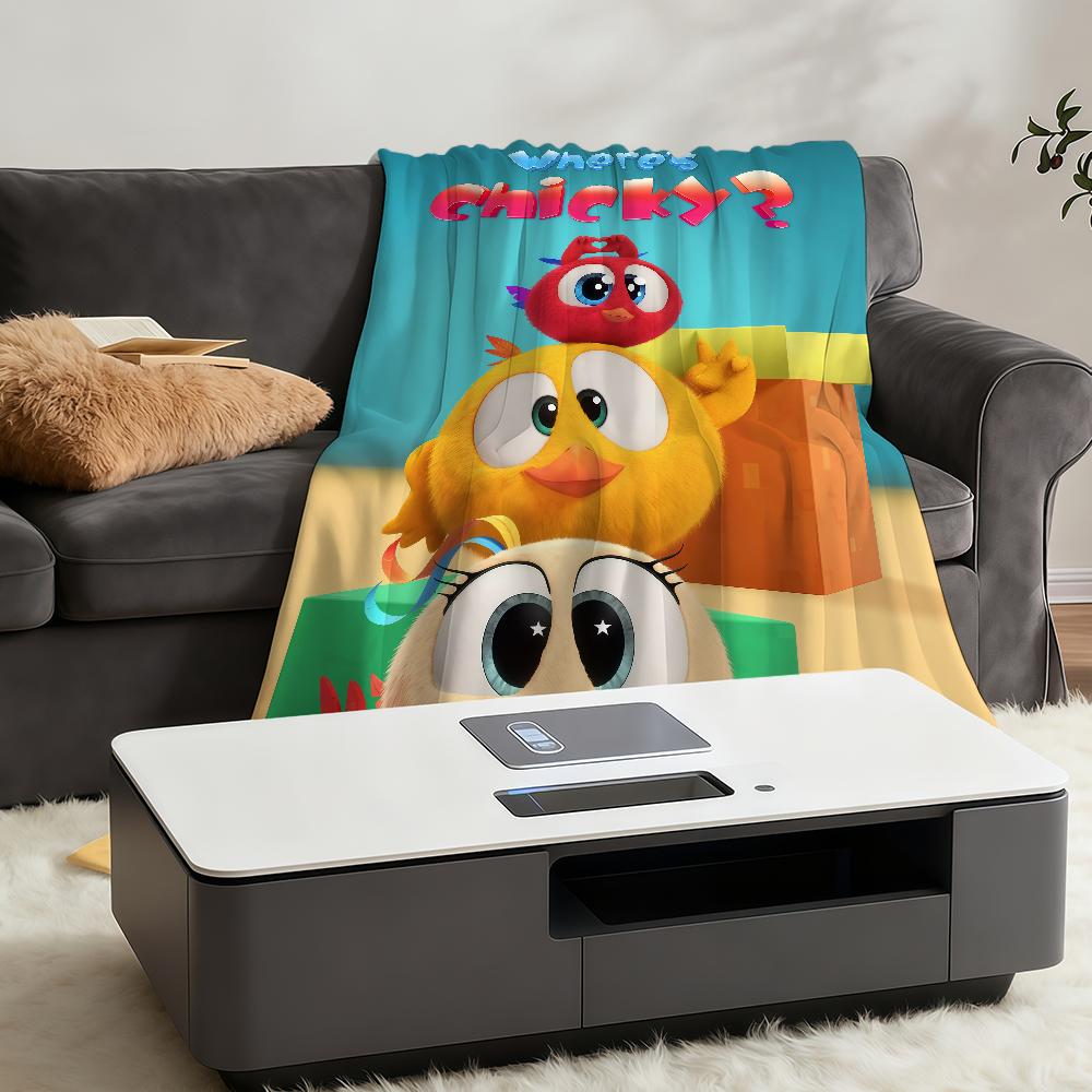 W-Wheres C-ChickyS Cartoon Blanket Throw Super Cosy Plush Living Room Sofa Couch Childish Birthday Gifts
