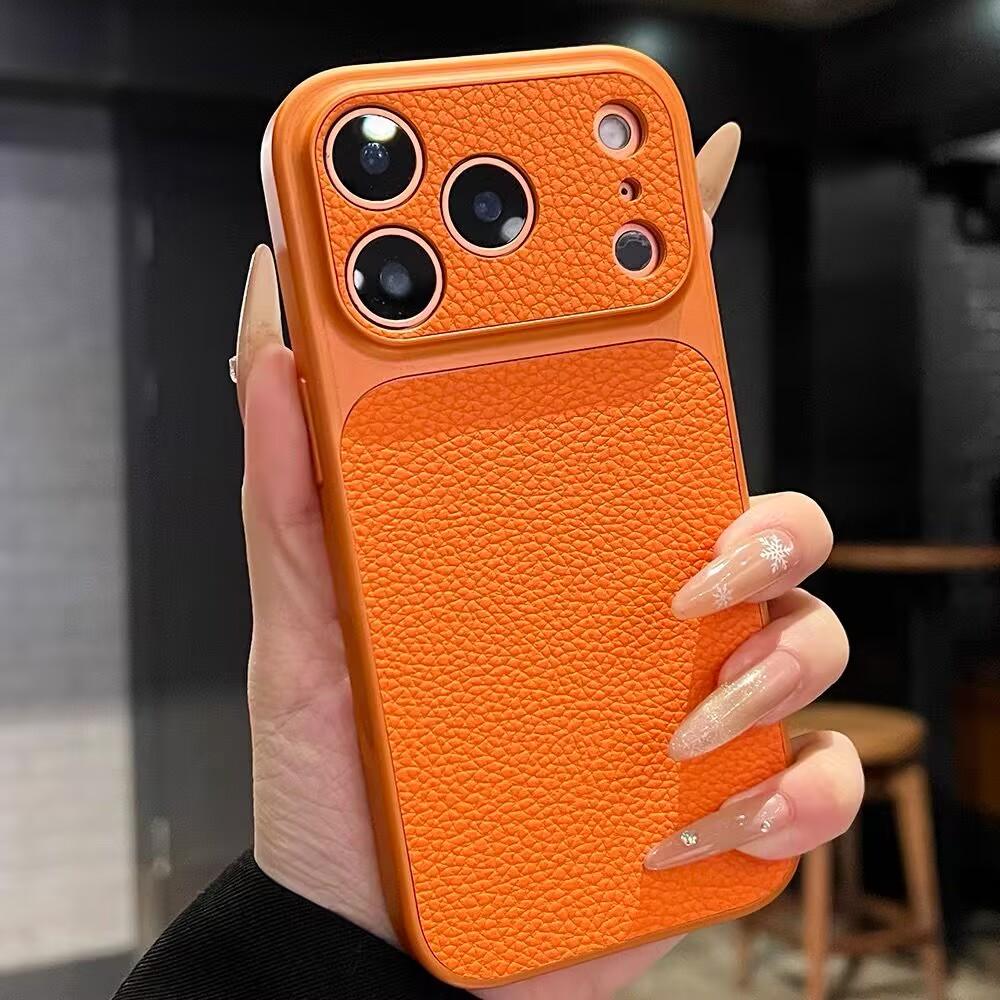 Ударопрочный чехол для телефона из личи-кожи для iPhone 17 Pro Max Air 16 15 14 13 Мгновенное превращение 17Pro Полный бампер Матовая крышка