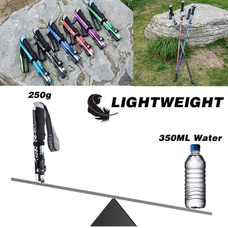 Уличные сверхлегкие телескопические складные алюминиевые треккинговые палки для пеших прогулок, альпинистские трости, оборудование