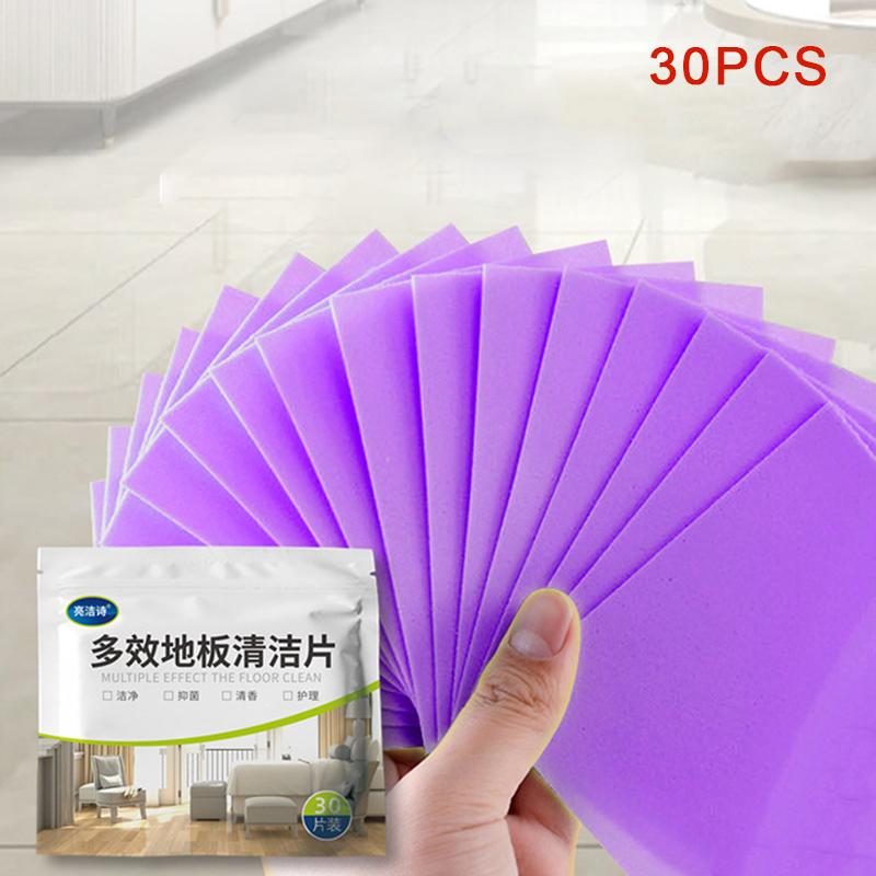 30 шт./пакет, чистящее средство для пола, водорастворимая чистящая салфетка, мытье пола, протирание деревянных напольных плиток, туалетов, бытовое чистящее средство