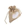 10Pcs Heart Shape Linen Small Drawstring Bag Reusable Burlap Jewelry Storage Pouch Gift Packaging Bags Party Candy Bags