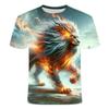 Летняя мужская свободная футболка больших размеров с 3D-принтом с изображением древнего мифического животного, персонализированная, модная, дышащая рубашка с короткими рукавами