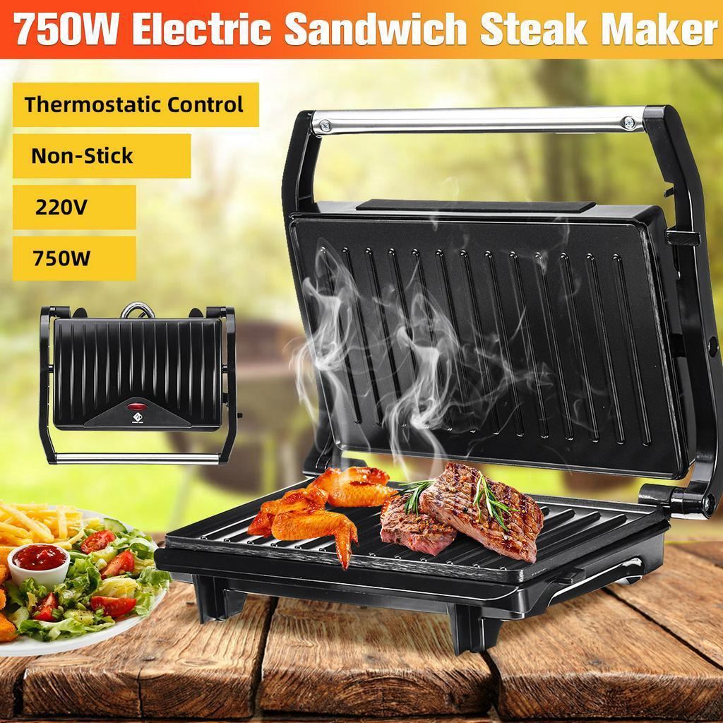 Electric Sandwich Steak Maker Dual Toast Grill Pan Non Stick Waffle Toaster Cake Breakfast Machine Kitchen Tools 750W 220V-240V