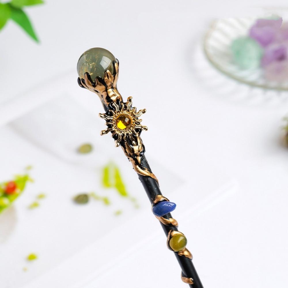DIY Handmade Crystal Magic Wand Halloween Prop Magic Scepter Creative Fairy Stick Women Girls