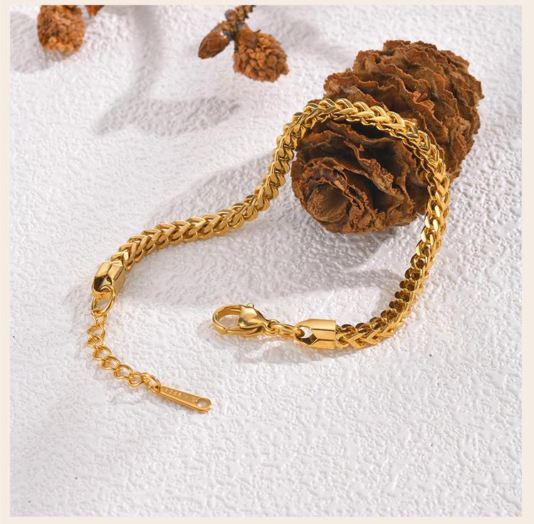 Adjustable Wheat Chain Bracelet for Women, Gold Plated Link Waterproof Jewelry, Party Birthday Bracelets Gift