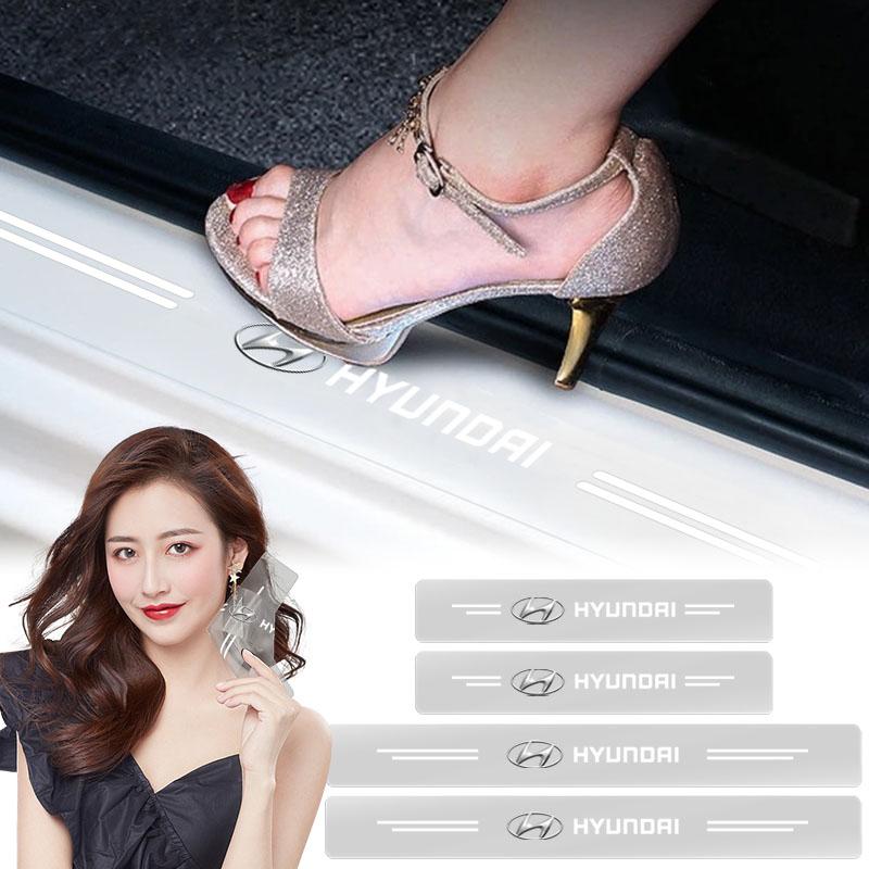 4 шт. Защита порогов автомобиля Прозрачная декоративная эмблема 3D наклейка Для Hyundai Accent Aslan Avante HB20 i20 i30 i40 ix20 Parisi BAYON Venue