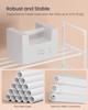 SONGMICS 3-Tier Shoe Rack, Shoe Storage Organiser, Metal Storage Rack, Upright or Upside Down, Fits 16 to 20 Pairs, Stackable, for Hallway