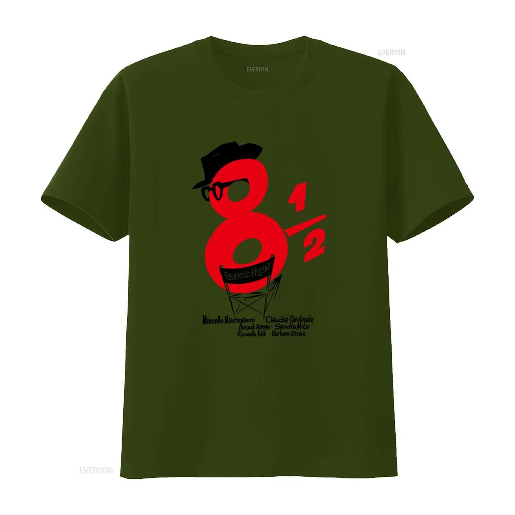 Vintage Federico Fellini 8 1 2 Movie Poster T Shirt For Unisex Retro Style Unique Design Available In Size Xxl Vintage Soft
