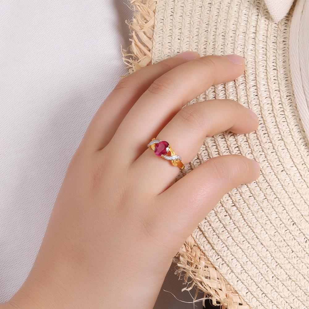 Серебряное кольцо-солитер с натуральным заполненным рубином овальной формы 6*8 мм 2 карата, изысканное ювелирное изделие для женщин, классический дизайн