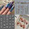 Кролик Клубника Океан Осьминог 3D Силиконовая Форма DIY Декор для Ногтей Мультяшный Кролик Цветок Прозрачная Форма Инструмент для Дизайна Маникюра