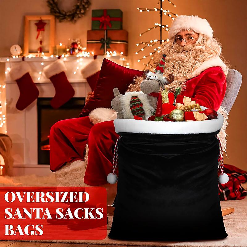 1PC Santa Claus Party Presents Sacks Graduation Large Bachelor Party Velvet Christmas Solid Thanksgiving 2 Sizes
