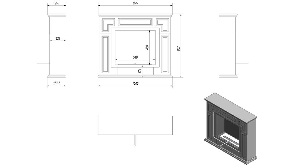 Portal Bioethanol fireplace MARCH TÜV set