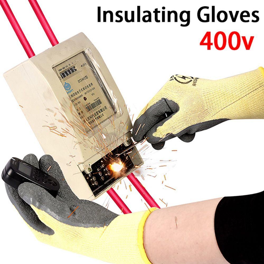 400v Electrician Working Gloves Wear-resistant Safety Protective Gloves Rubber Insulating Gloves