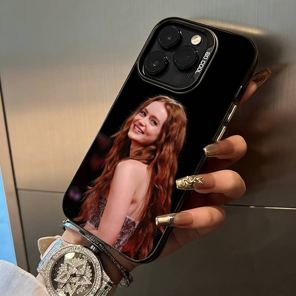 Actress-Sadie Sink For iPhone 17 16 15 14 13 12 11 Pro Max XS 17 Air Silicone Colored Silver Bumper Cover