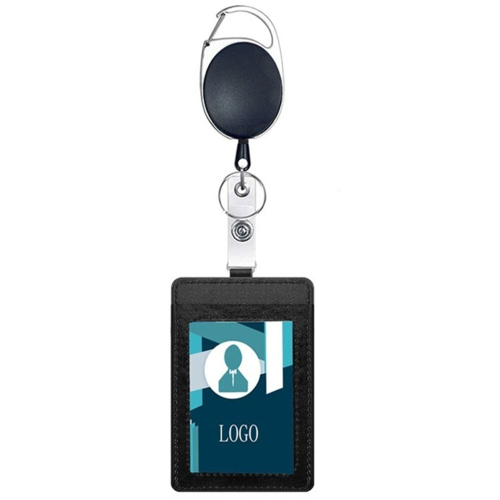PU Leather Badge Holder Lanyard ID Card Holder Gift Name Card Badge Business