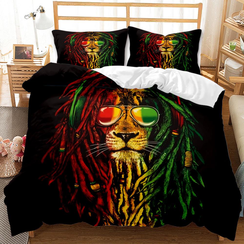 Animal Duvet Cover Set Exotic Style Boys 3D Animal Printed Bedding Set Black Wolf Double Queen King Size Polyester Qulit Cover
