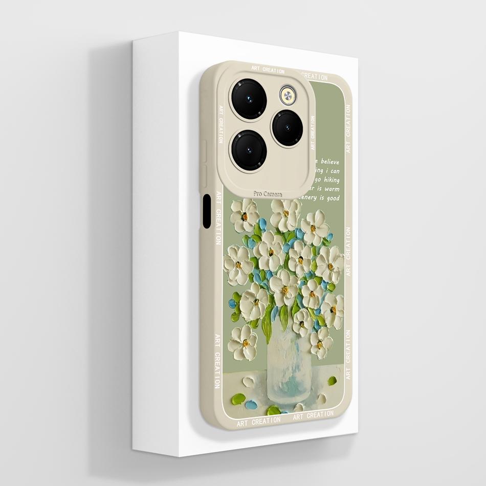 Case For Infinix Hot 40 Pro Butterfly Full Coverage Funda Soft Liquid Silicone Back Cover For Infinix Hot40 40Pro Bumper Shell