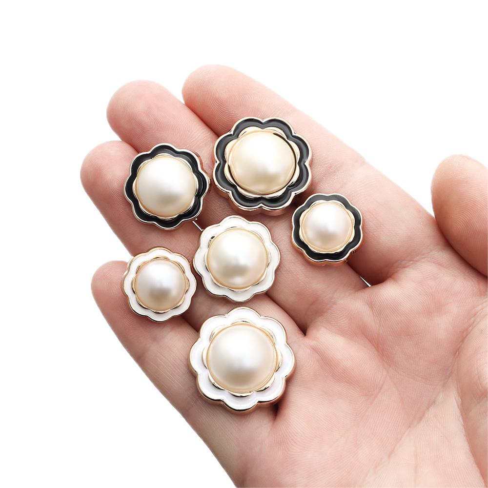 10Pcs Plastic Ornaments DIY Pearl Clothing Buttons Needlework Shirt Buttons Sewing Accessories