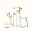 White Golden Elk Reindeer Ornament Resin Statue Art Craft for TV Cabinet Bookshelf Office Cafe Decor Winter Christmas Decor