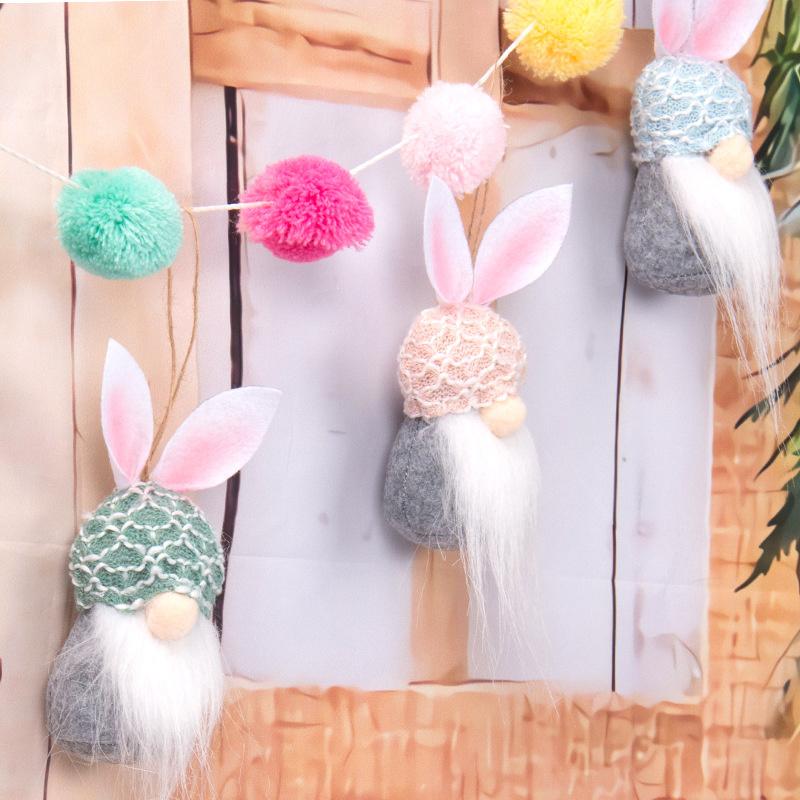 5 Pcs Easter Gnome Bunny Rabbit Nordic Gonk Dwarf Plush Doll Ornaments Kids Gift Decor