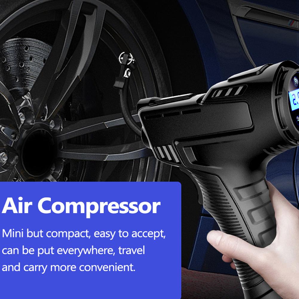 120W Wireless Car Air Compressor USB Rechargeable  Tire Inflator Digital Display Inflatable Pump and 4PCS Tire Gage Alert Sensor Indicator Valve Caps