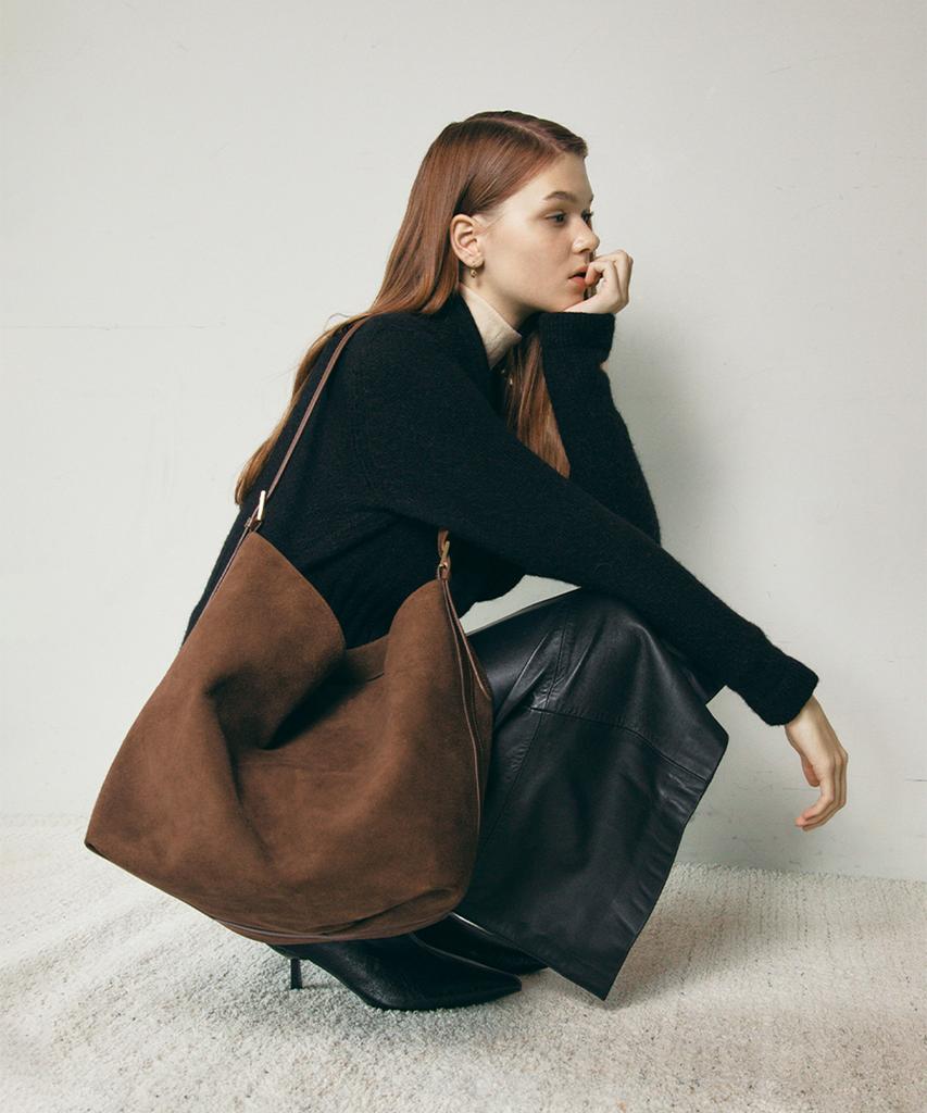 Clave Ellie Suede Brown Tote Bag
