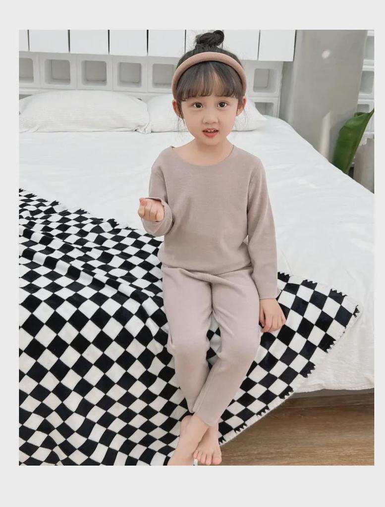 Children's German Velvet Thermal Underwear Set - Baby Autumn/Winter Pajama Suit for Boys and Girls