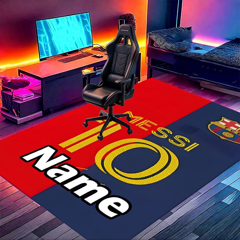 Custom Name Personalized Lionel Messi Print Carpet, Versatile Home Decor Rug, for Playroom, Apartment, Balcony, Entryway, Hallway Gift