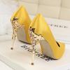 Comemore Metal Thin Heel High Heels Women Pumps 2025 Sexy Pointed Toe Ladies Shoes Wedding Woman Elegant Party Sandals