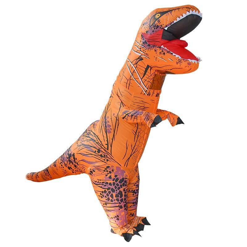 Надувной костюм взрослого тираннозавра Leafdeer, костюм для косплея T-REX (оранжевый)