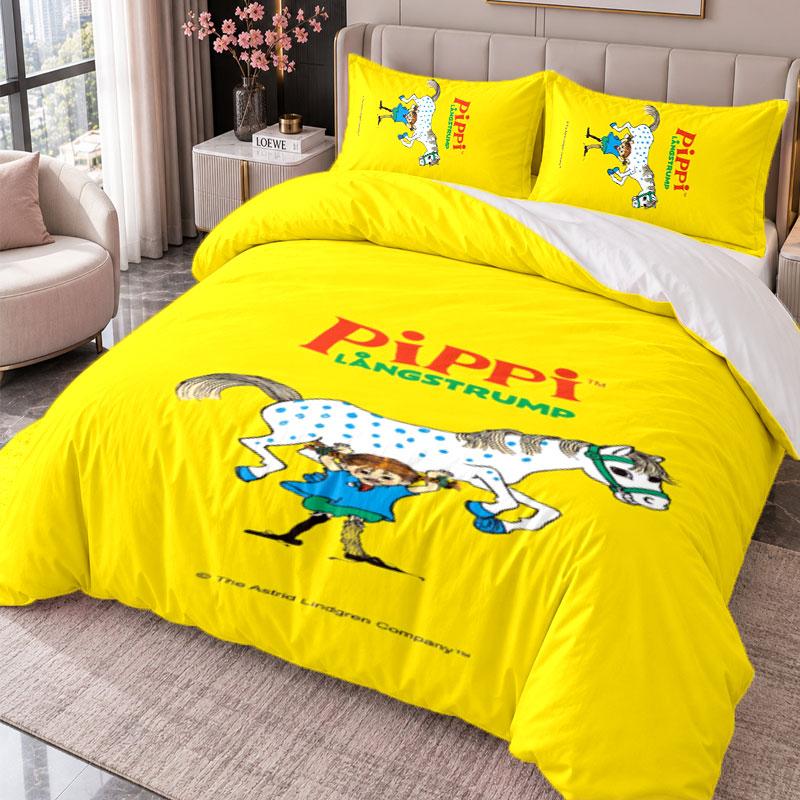 Pippi Longstocking 3Pcs Bedding Set Duvet Cover With Two Pillowcases For Bedroom Home Decoration
