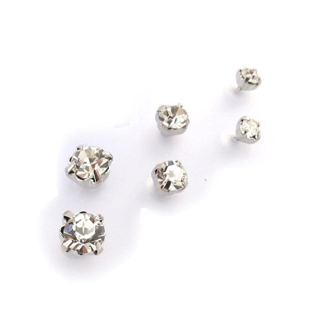 Les Trésors De Lily [J7743] - 3 пары белых сережек «Кристалл».