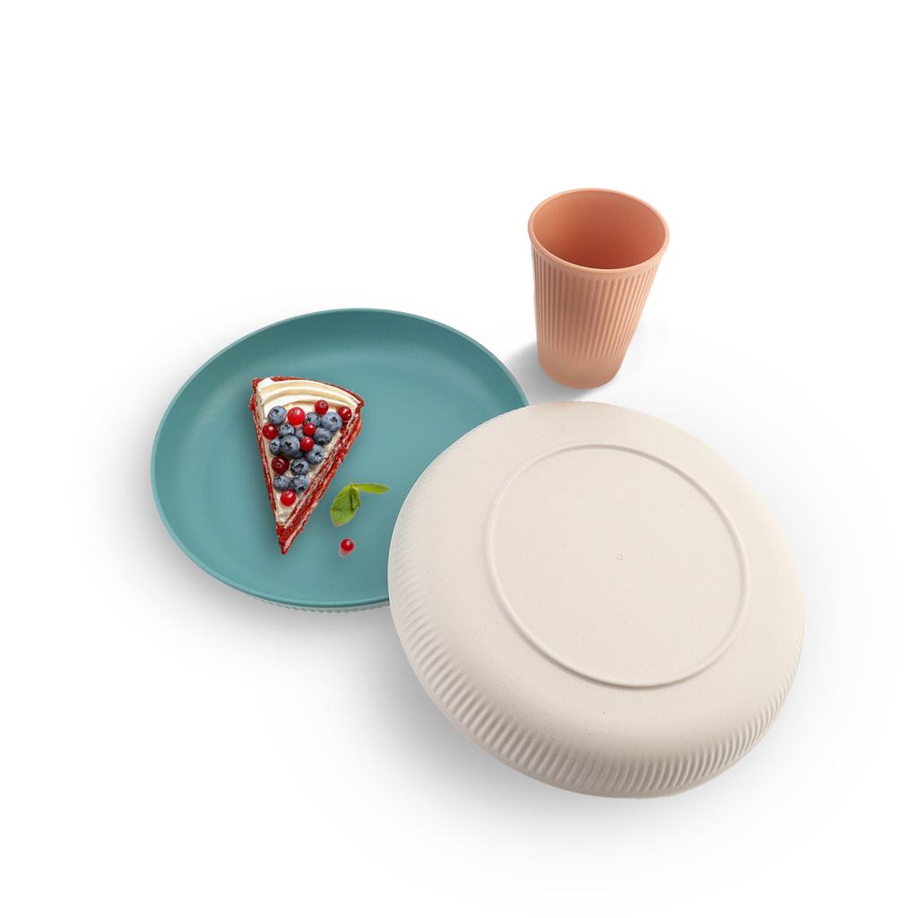 18 шт. Портативные дорожные пластиковые тарелки и миски, набор столовых приборов, вертикальные многоразовые наборы посуды для пикника, кемпинга, поездок, школы