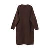 Maslan Spring and Autumn Thick Coffee Sleeveless Tank Top Lazy Style Loose Long Sleeve Knitted Set