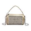 Ielgy Cylindrical Female Bag with Diamond Crossbody Chain Pillow Bag