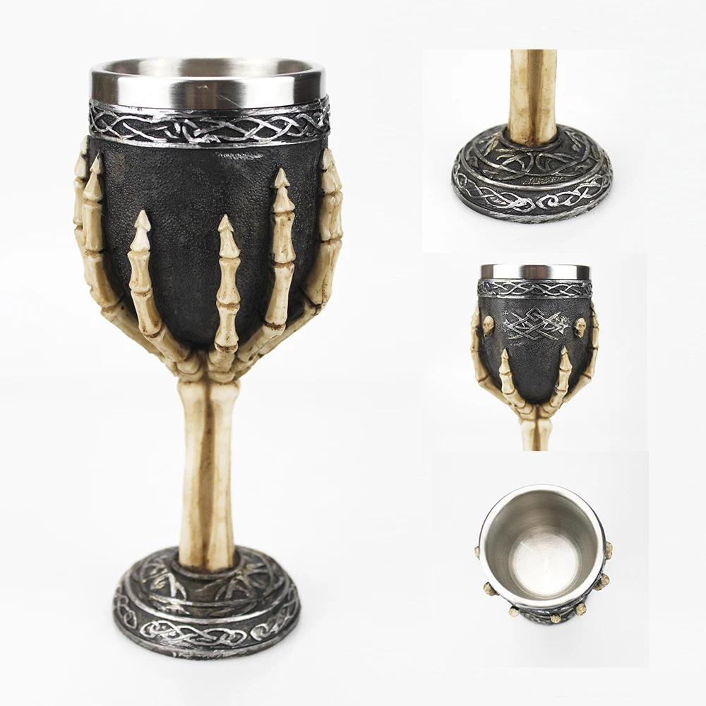 Retro Viking Dragon Drinking Mug Skeleton Skull Goblet Drinkware Gothic Wine Cup  Home