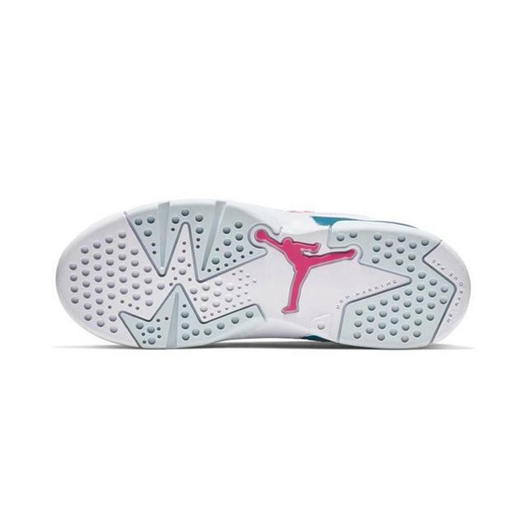 Air Jordan 6 Retro PreSchool 'Green Abyss' (Unisex) White / Green Abyss-Laser Fuchsia Kids' Basketball Shoes 543389 153