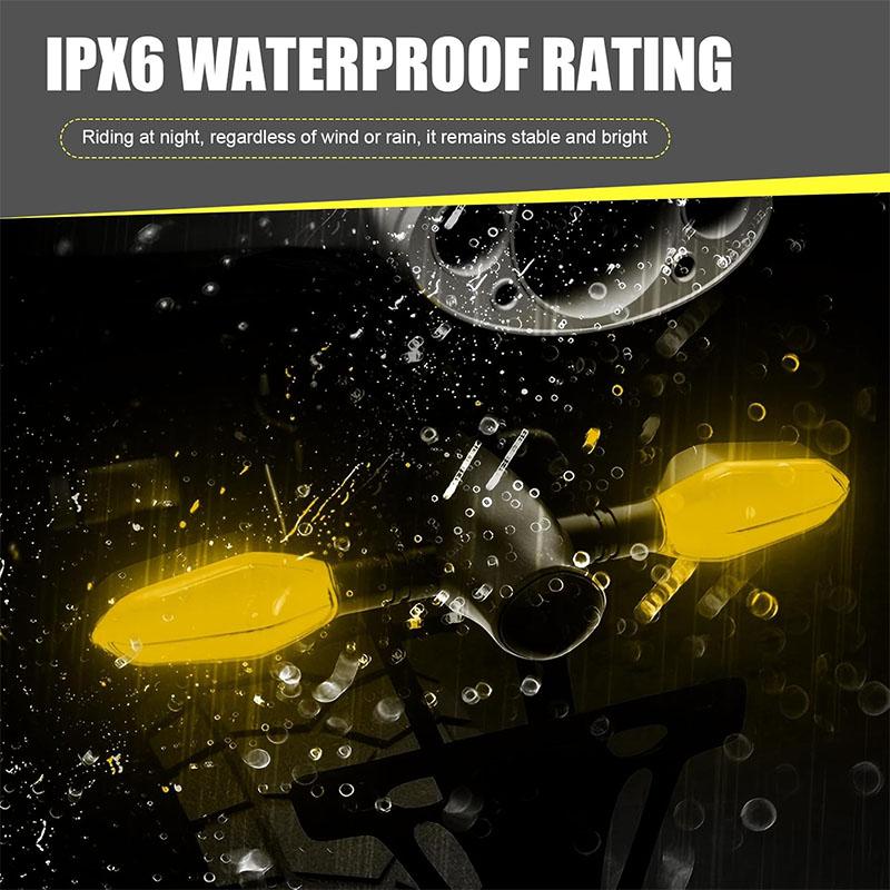 2 шт. Универсальный мотоциклетный проекционный указатель поворота со стрелкой, цветные атмосферные предупреждающие огни, 27 режимов DRL, водонепроницаемость IPX6