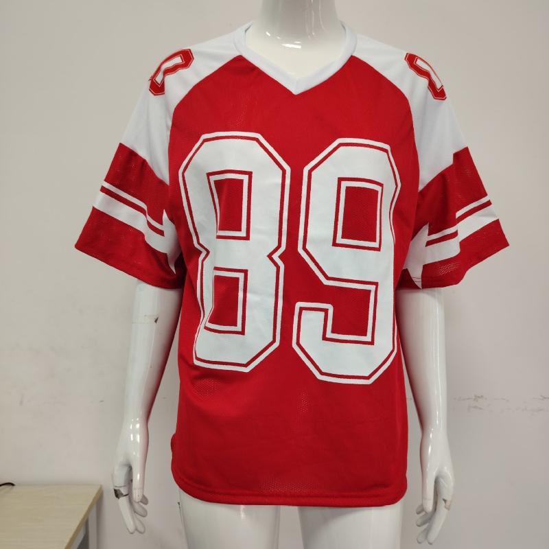 Summer Round Neck Patchwork Contrasting Letter Print Trendy Loose T-shirt