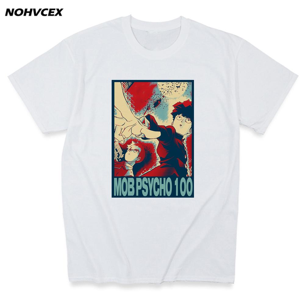Mob Psycho 100 T Shirt Men Cotton Manga Short Sleeved Shigeo Kageyama Anime Tee Clothing